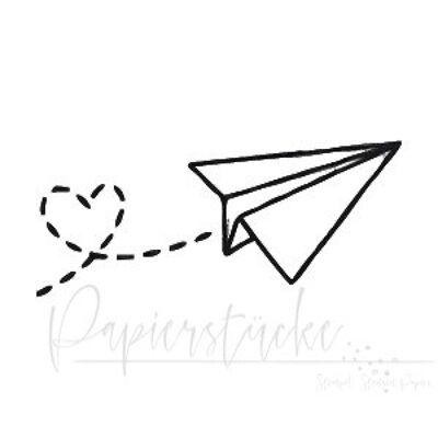Paper airplane - 2 inch, rubber stamp only unmounted
