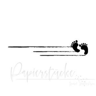 Strip Feet - 3 inch, unmounted rubber stamp only