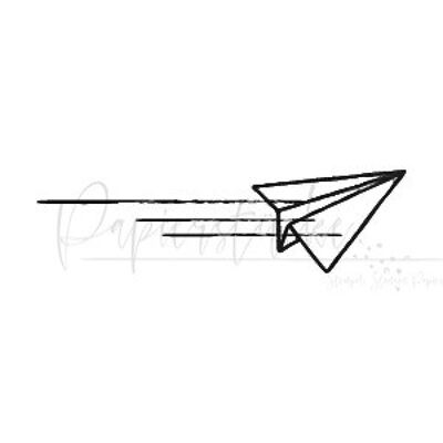 Strip of paper airplanes - 3 inch, rubber stamp only unmounted