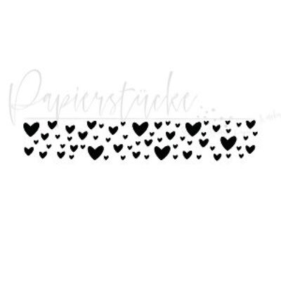Heart border 1 - 3 inches, only rubber stamp unmounted