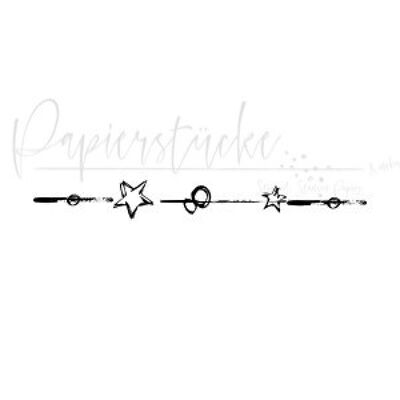 Star garland - 3 inch, unmounted rubber stamp only