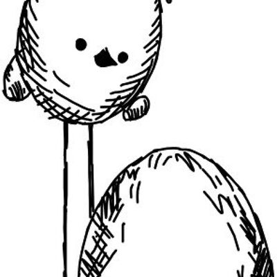 Chick - 2 inch, unmounted rubber stamp only