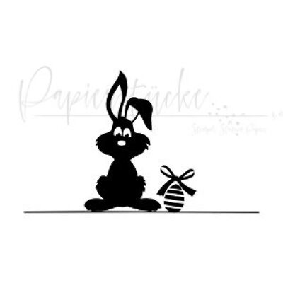 Bunny with Egg - 2 inch, unmounted rubber stamp only