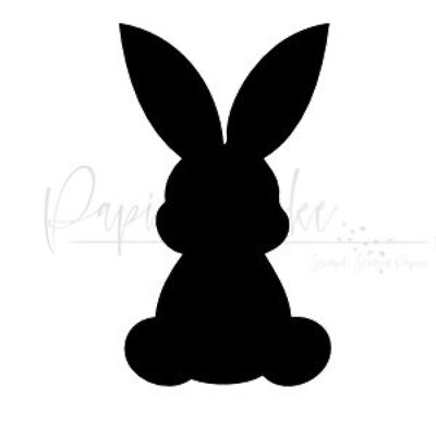Rabbit motif 2 - 0.5 inch, only rubber stamp unmounted