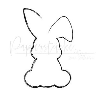 Rabbit motif 4 - 0.5 inch, only rubber stamp unmounted
