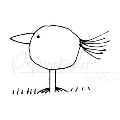 Spring Bird - 1Inch, unmounted rubber stamp only