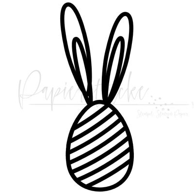 Easter egg with ears - 0.5 inch, unmounted rubber stamp only