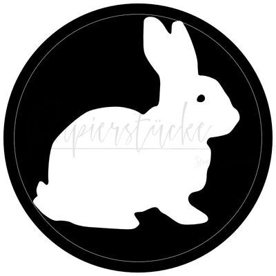 Conejo, redondo - 1 pulgada, solo sello de goma sin montar