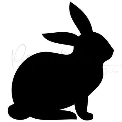 Rabbit, silhouette filled - 1 inch, unmounted rubber stamp only