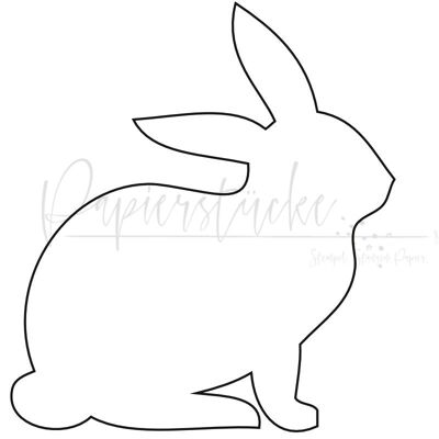 Hare, Silhouette - 1 inch, unmounted rubber stamp only