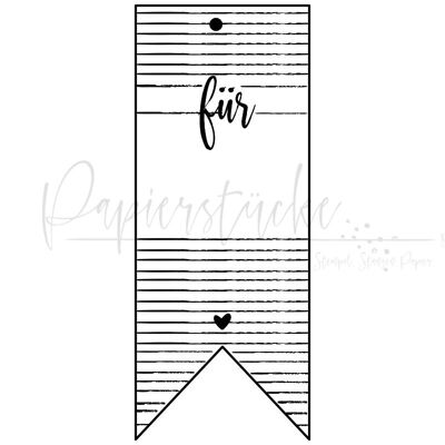 Gift tag "for"... - 1.5x2 inch (3.8x100mm), rubber stamp only, unmounted