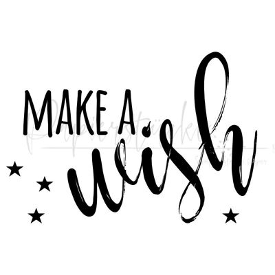 Make a wish - 1.5 inch, unmounted rubber stamp only
