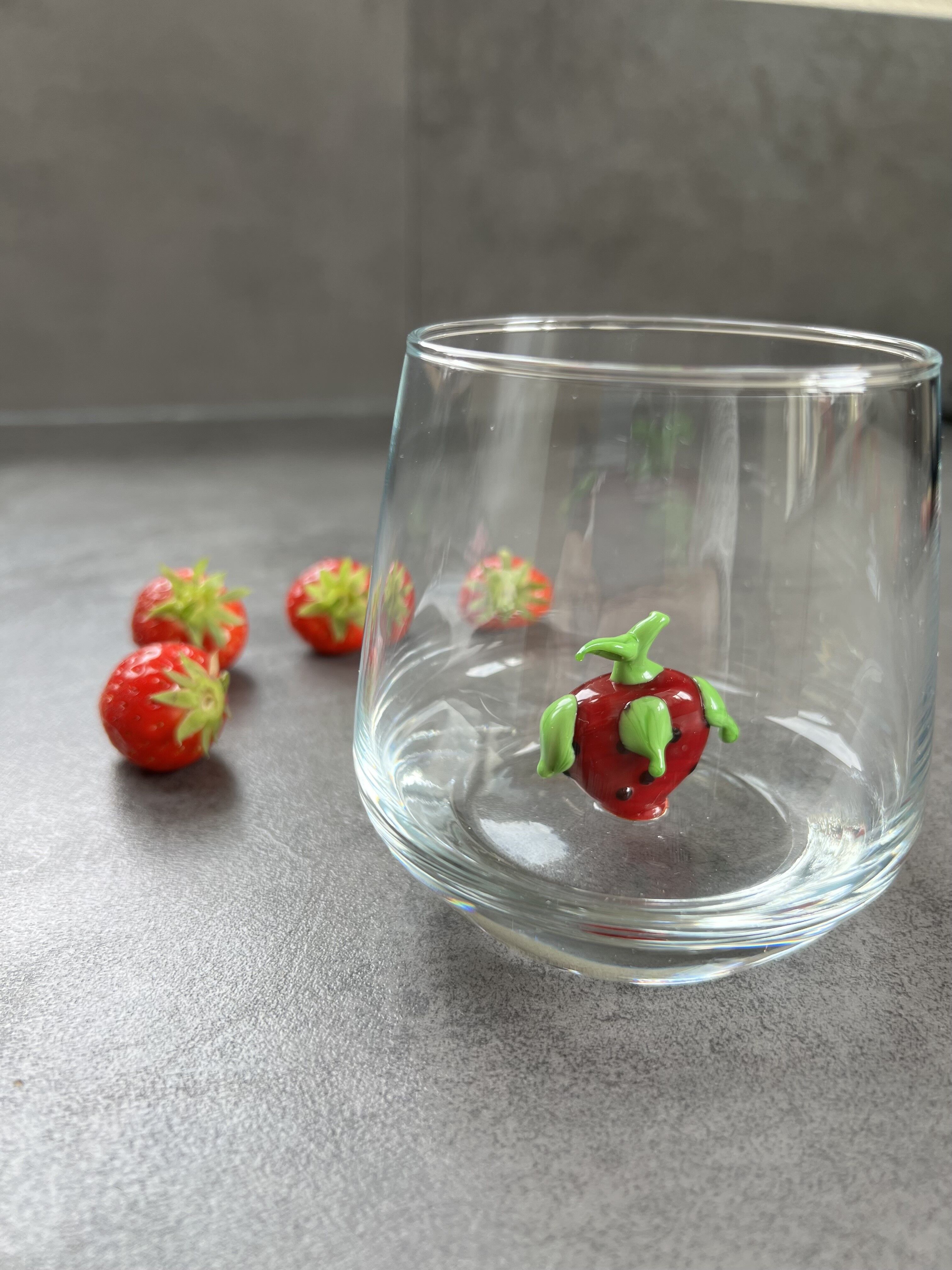 Bicchiere Acqua Murano Fragola
