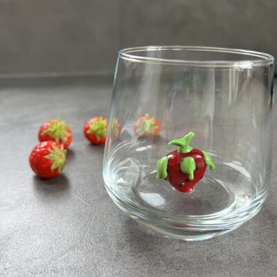Wasserglas Murano Erdbeere