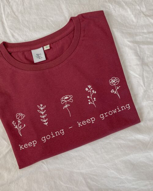 T-Shirt keep going - Burgundy