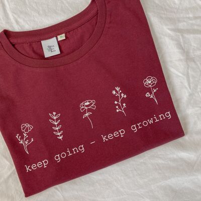 Camiseta Keep Going - Burdeos