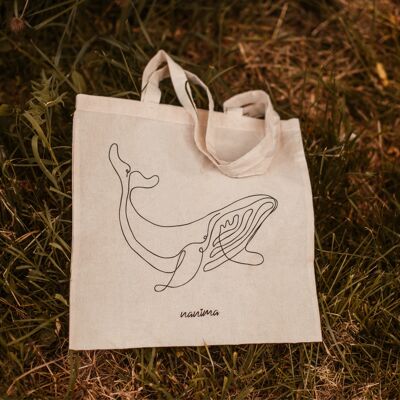 Cloth bag made of cotton motif "whale"