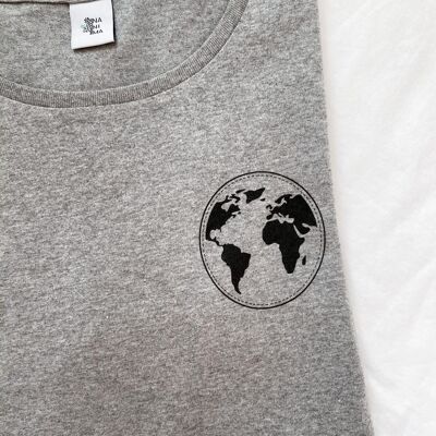 T-Shirt Weltkugel - Grau