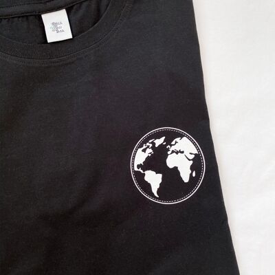 T-Shirt Weltkugel - Schwarz