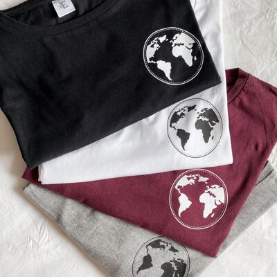 T-Shirt Globo - Borgogna