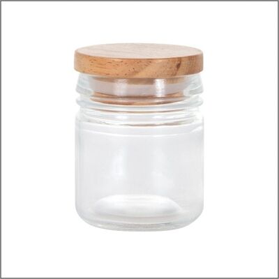 Jar with wooden lid