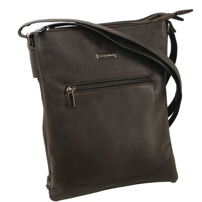 small handbag made of PU dark brown