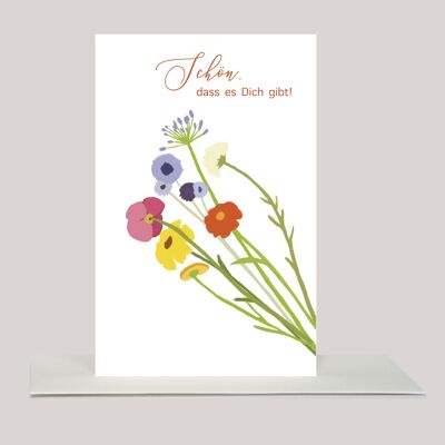 Mini greeting card »Nice that you exist!«