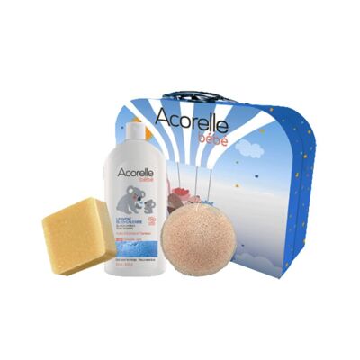 Acorelle SET NASCITA Eponge Konjac, Linimento & Sapone extra morbido