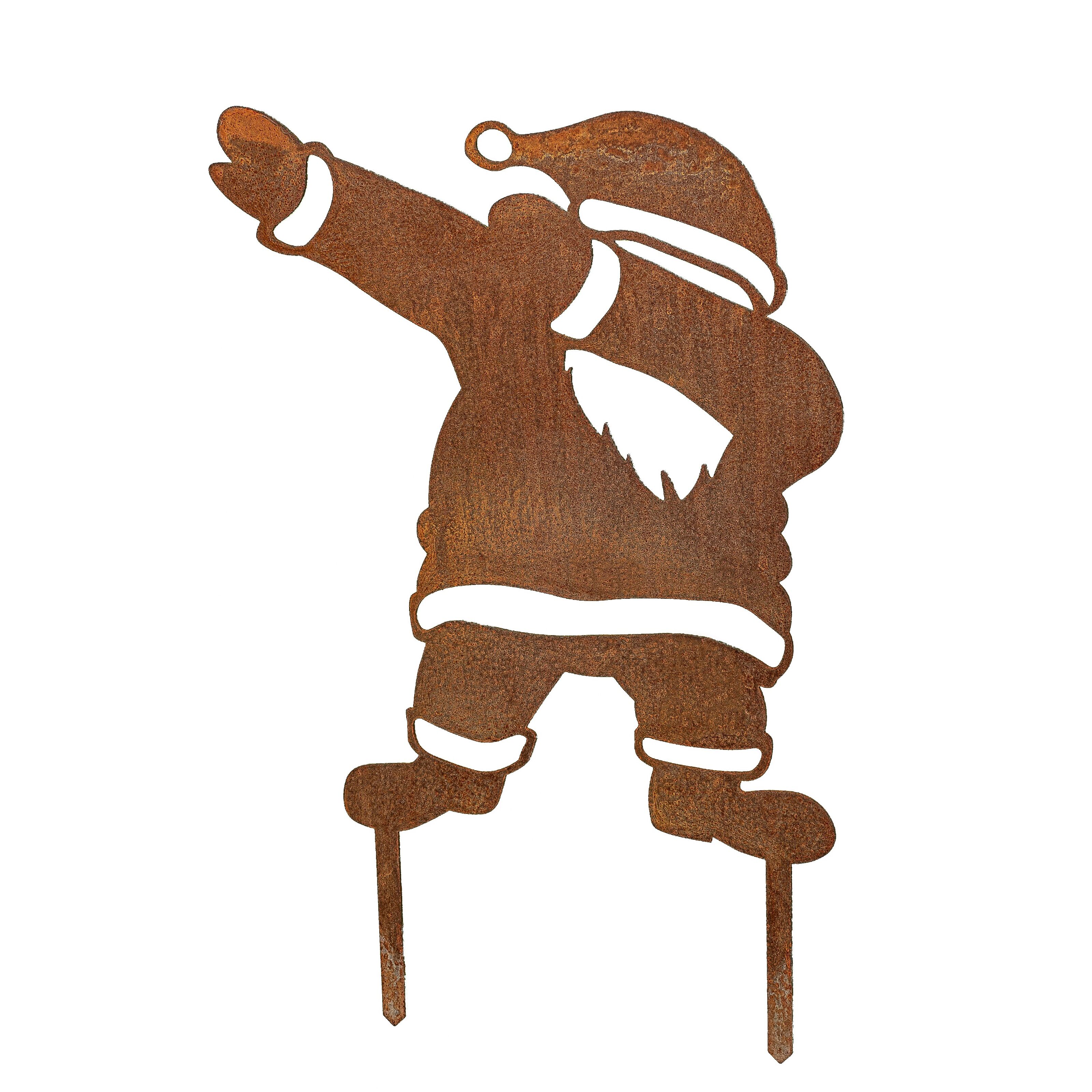 wholesale Claus MM Stake made steel easy rust corten - Christmas Buy decoration / Garden Styles Funny rust Santa insert garden of decoration decoration to - Steel high-quality