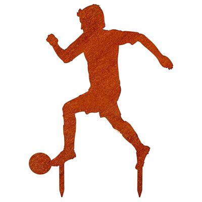 MM Steel Styles patina footballer bed plug - insertable rust decoration made of high quality corten steel for garden, flower pot decoration rust