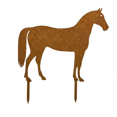 MM Steel Styles patina horse garden stake - easy to insert rust decoration made of high quality Corten steel for garden, terrace - garden decoration rust