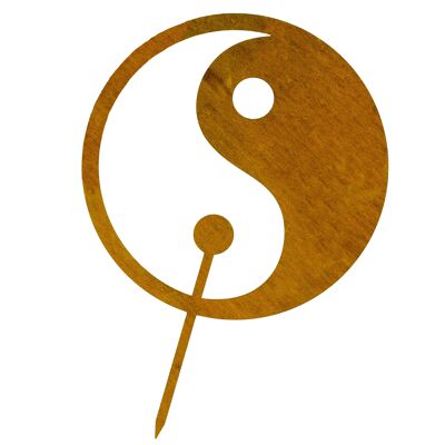 MM Steel Styles patina Yin & Yang garden stake - easy to insert rust decoration made of high quality Corten steel for garden, terrace - garden decoration rust