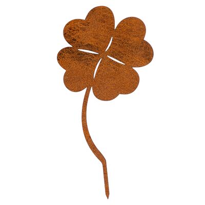 MM Steel Styles patina cloverleaf garden stake - easy to insert rust decoration made of high quality Corten steel for garden, pond - garden decoration rust