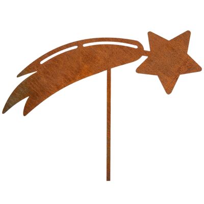 MM Steel Styles patina shooting star garden stake - easy to insert rust decoration made of high-quality Corten steel for garden, pond - garden decoration rust