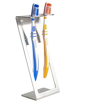 MM Steel Styles porte-brosse à dents en acier inoxydable autoportant- porte-brosse à dents pour brosses à dents manuelles- compatible pour toutes les marques (brosses à dents manuelles)