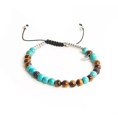 macramé howlite turquoise and tiger eye
