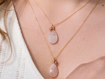 Collier Mélisse Quartz rose 3