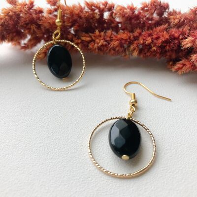 Boucles d'oreilles Laïa - Onyx