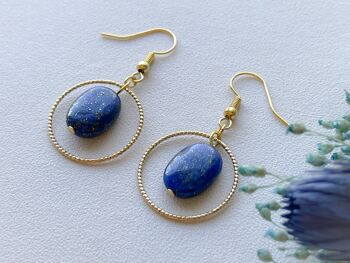 Boucles d'oreilles Laïa - Lapis Lazuli 2