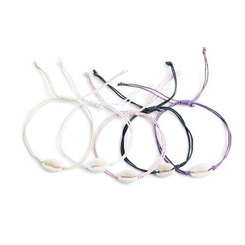 Bracelet Rope + Shell Pink; Price per 5 pieces