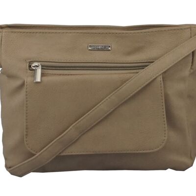 Shoulder bag made of PU in taupe