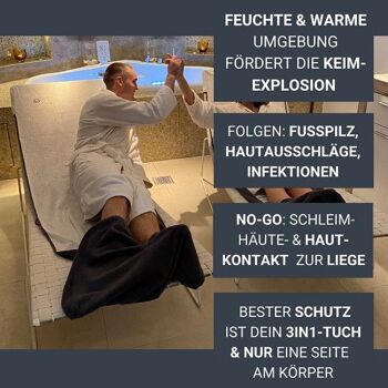 Serviette spa & bien-être 3 en 1 - serviette swellfeel® BASIC - soins personnels - serviette - S/M (jusqu'à 180 cm de hauteur); 200x65cm - Turquoise viride (noble Aquaton) 3