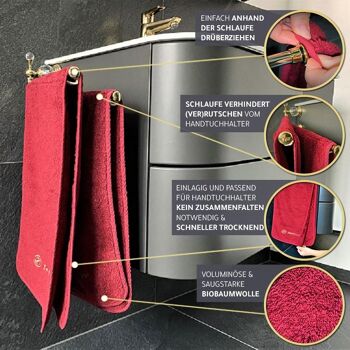 bel ensemble de serviettes propres 2 pièces. 33x100cm de swellfeel® - Persian Red (nuance de baies douces) 5