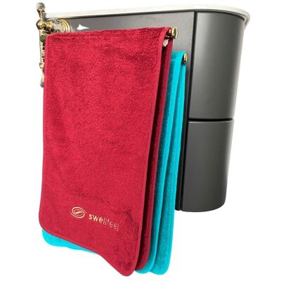 hermoso juego de toallas limpias 2 piezas. 33x100cm de swellfeel® - Persian Red (tono suave de bayas)