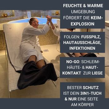 Serviette spa & bien-être 3 en 1 pour plus d'hygiène & de relaxation - serviette swellfeel® PREMIUM - soins personnels - L/XL (à partir de 180cm de hauteur): 215x65cm 5