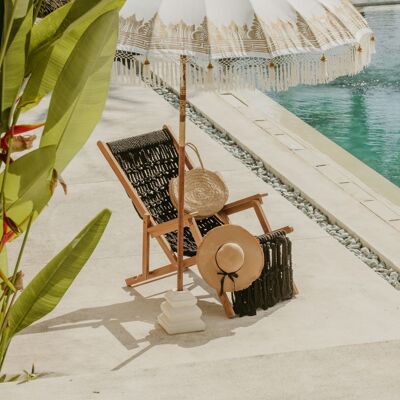 Parasol Bali crème doré peinture 250 cm