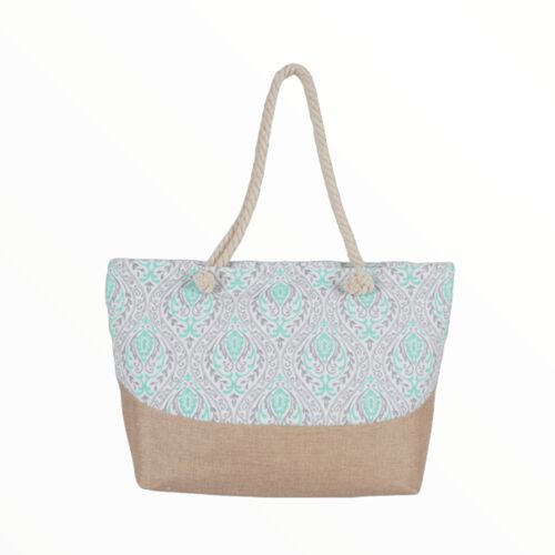 [ BB2202-1 ] BOHO CHIC BEACH BAG - TURQUOISE