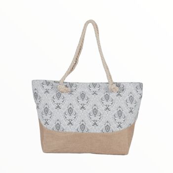 [ BB2202-2 ] SAC DE PLAGE BOHO CHIC-GRIS