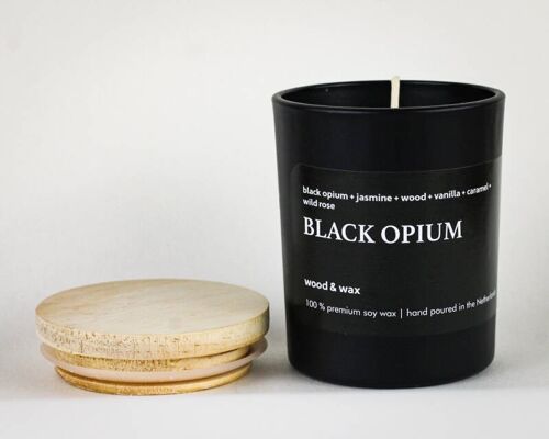 Black Opium Soy Candle Black Jar + Wood Lid 200 ml