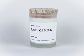 Touch of Musk - Bougie Soja Pot Blanc + Couvercle Bois 200 ml 2